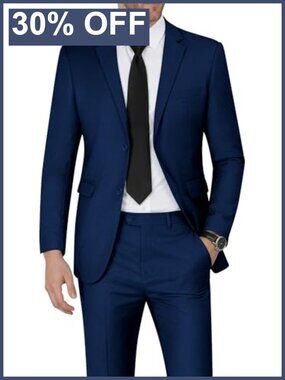 Mens Slim Fit 2 Piece Suit Set for Wedding Prom Tuxedo
